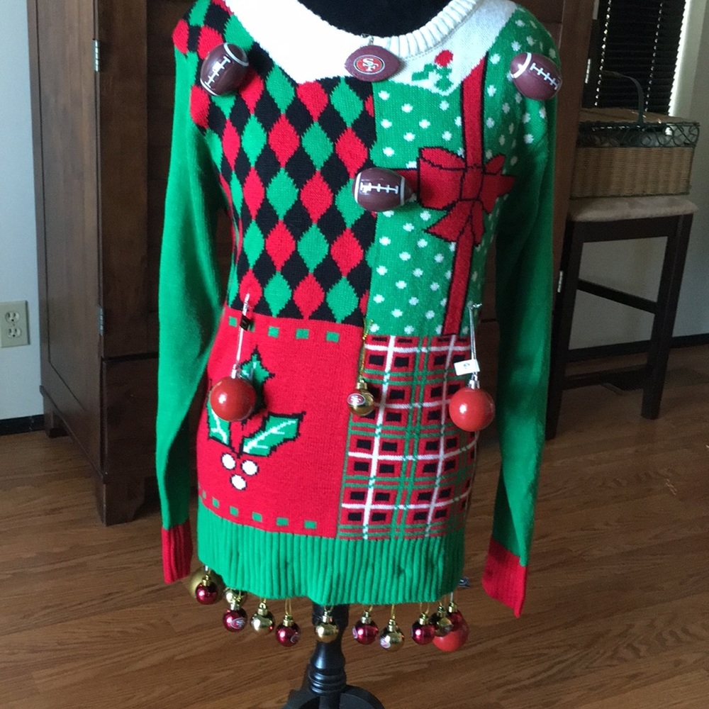 Christmas 49er Football Sweater